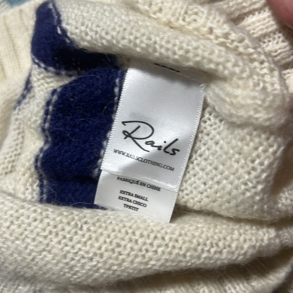 Rails Perci Seaside Stripe wool alpaca sweater light knit beachy boho XS NWOT - Picture 11 of 13